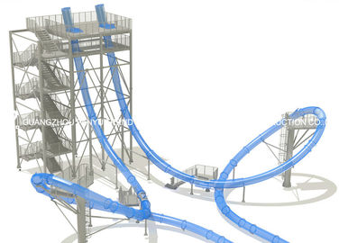 Adventure magic loop fiberglass water slides for outdoor water park games / Customized