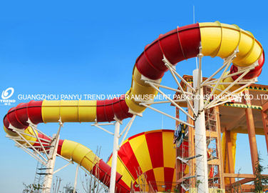 Fiberglass Commercial Adult Water Slide / Tornado Water Slides For Aqua Park