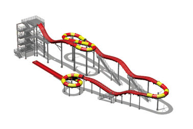 200m Fiberglass Water Slides , Water Roller Coaster Customized for Outdoor / Indoor Water Park