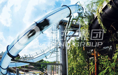 Aqua Park Fiberglass Water Slides , Aqua Loop Body Fiberglass Slides For Pools