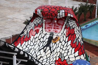 112m Length Fiberglass Pool Slides Galvanized Carbon Steel Frame King Cobra Slide For Water Park