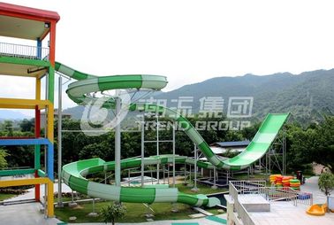 Funnuy Custom Water Slides , Amusement Park Boomerang Aqua Slide For 2 People Family Fun
