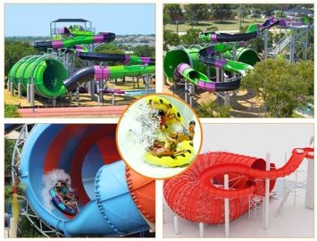 Water Play Equipment Tornado Slide Fiberglass Water Slides with 18m Height Tower for Water Park