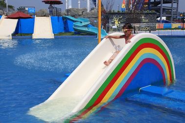 Customized 3 Riders Kids' Water Slides Aqua Park Equipment , Pink / Orange / Blue