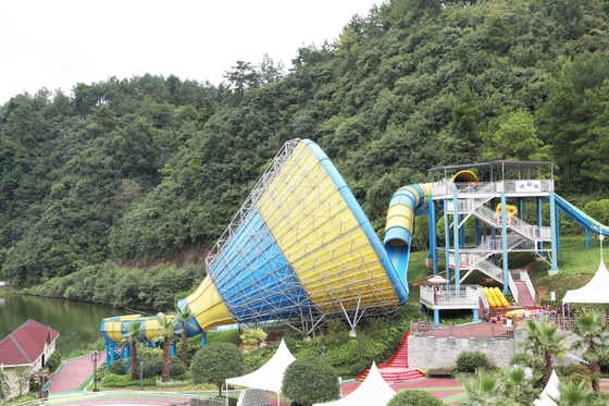 Fiberglass Super Tornado Water Slide 14.6m Platform Height Easy Maintenance