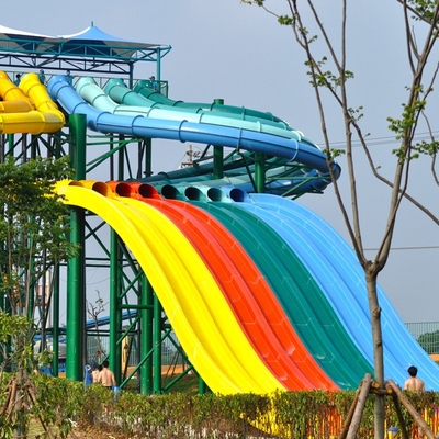 Hấp dẫn bướm Racing Fiberglass nước Slides Khung thép Carbon mạ kẽm cho Aqua Park