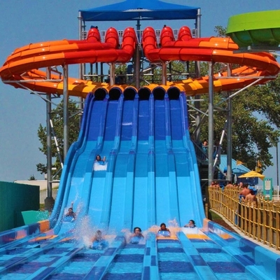 Hấp dẫn bướm Racing Fiberglass nước Slides Khung thép Carbon mạ kẽm cho Aqua Park