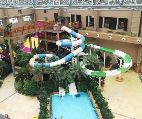 304 Stainless Steel Screw Fiberglass Water Slides 1m Width OEM for Water Park