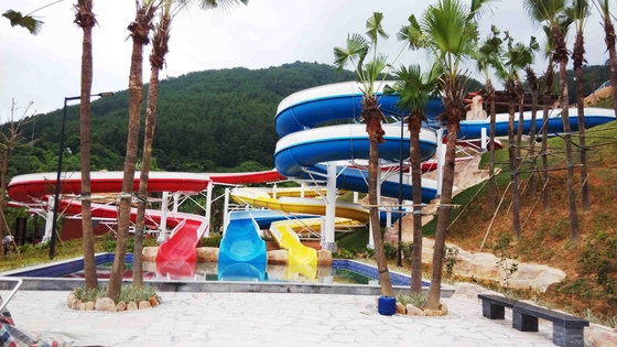 Outdoor Custom Water Slides Fiberglass , Popular Water Park Equipment For Adult