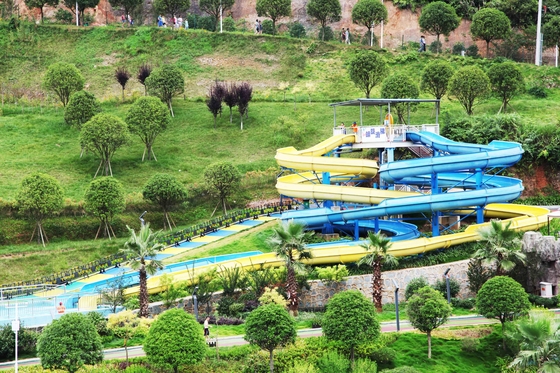 Customized Spiral Fiberglass Water Slide Games For Resorts Or Hotel