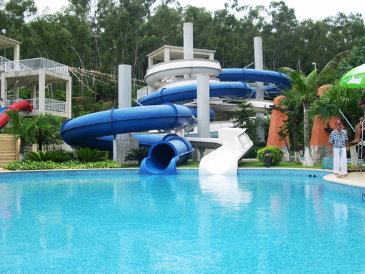 Spiral Waterpark Slide , FRP Water Park Slides / Cuustomized Water Slide for Giant Aqua Park