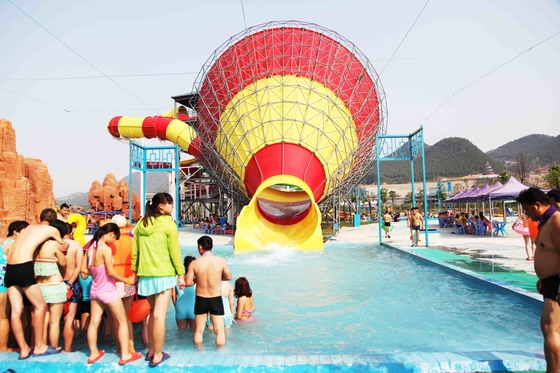 Outside Fiberglass Water Slides for adults , 14.6m Platform Height