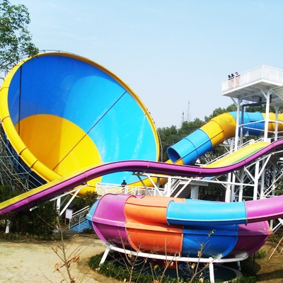 Huge Tornado Custom Water Slides For Family Riding , Width 18.6m