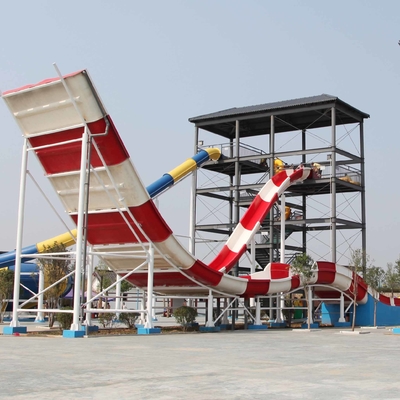Custom Water Slides , Amusement Park Boomerang Aqua Slide For 2 People in Gaint Aqua Park