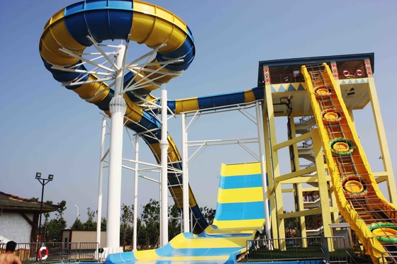Trượt nước khổng lồ Boomerang sợi thủy tinh cho 6 người, Tháp công viên nước cao 18,75M