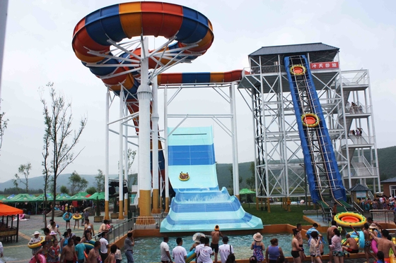 Trượt nước khổng lồ Boomerang sợi thủy tinh cho 6 người, Tháp công viên nước cao 18,75M