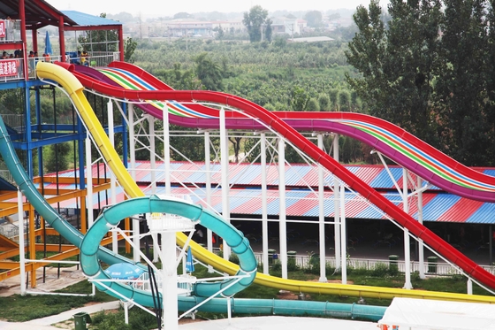 ExcitingSlide Aqua Park Fiberglass Water Slides , Platform Height 16m