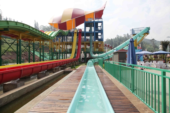 ExcitingLoopBody Slide Aqua Park Fiberglass Water Slides , Platform Height 16m