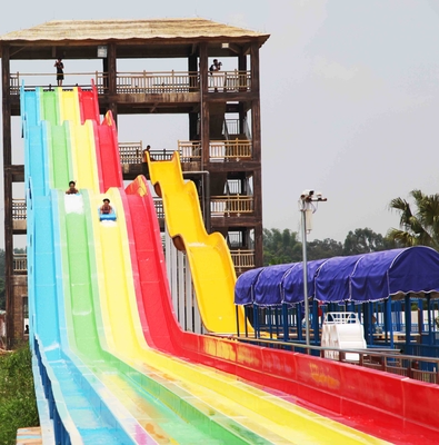 Cool Huge Fun Rainbow Water Slides With Custom Length 4 Lanes