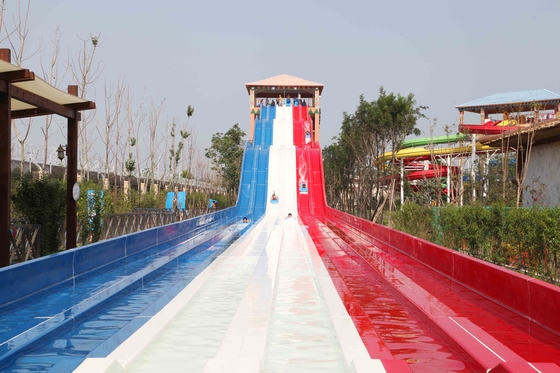 4 Lanes GRP Custom Water Slides / Amusement Park Water Slides for Adults