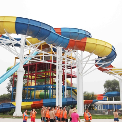Galvanized Carbon Steel Tube Fiberglass Water Slides for Amusement Water Park