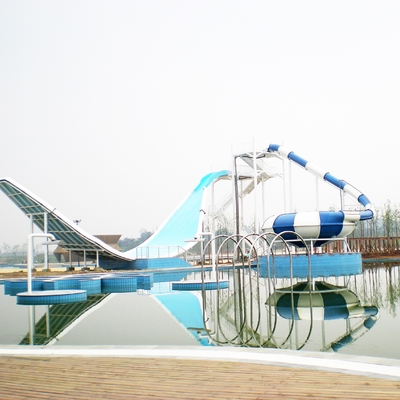 Swing Wave Slide Fiberglass Pool Slides Amusement Park Equipment 11m Height