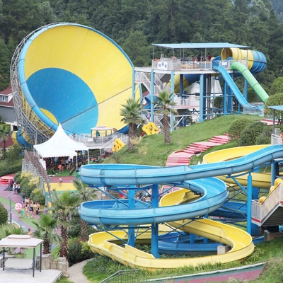 Fiberglass Super Tornado Water Slide 14.6m Platform Height Easy Maintenance