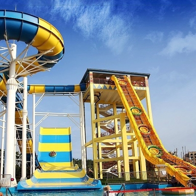 Trượt nước khổng lồ Boomerang sợi thủy tinh cho 6 người, Tháp công viên nước cao 18,75M