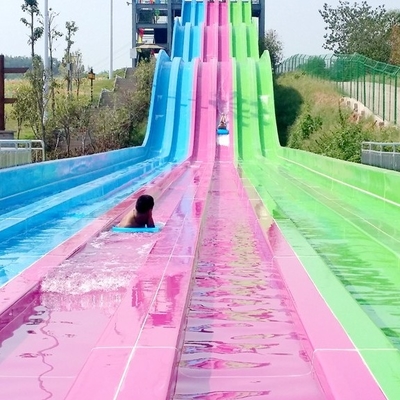 OEM 3 Lanes Commercial Fiberglass Rainbow Water Slides For Aqua Park Equipment