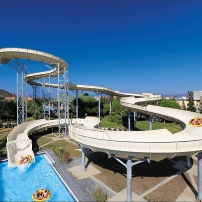 FRP Trượt nước tùy chỉnh, 6 người Sợi thủy tinh Gia đình Slide, Công viên Aqua Park