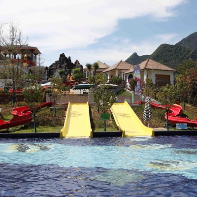 Big kids Playground Slide with Aqua Play , Fiberglass Water Slides for Kids