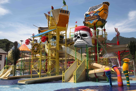 Big Water House Aqua Playground Equipment Steel Aquatic Play Structures