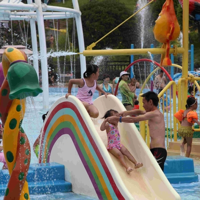Commercial Rainbow Bridge Fiberglass Water Park Pool Slides for Kids