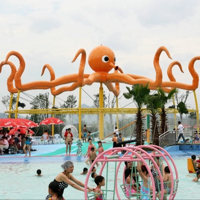 Customized Outdoor Octopus Spray For Aqua Play Water Park Items Fiberglass Equipment
