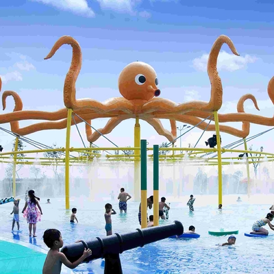 Customized Outdoor Octopus Spray For Aqua Play Water Park Items Fiberglass Equipment