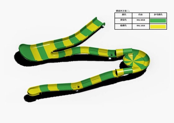 Vải thủy tinh trẻ em nước roller coaster trượt ra ngoài hồ bơi trượt nước cho gia đình với độ cao an toàn màu vàng