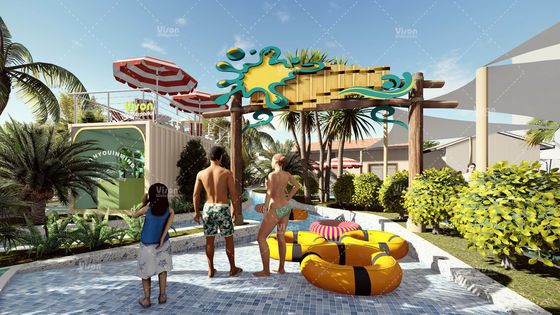 Safe Customized Hotel Resort Aqua Water Park Conceptual Design For Amusement Park