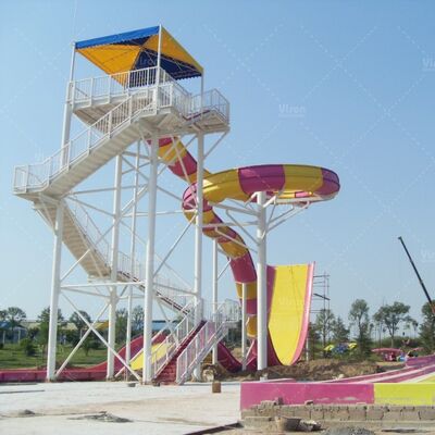 Đường trượt nước Boomerang bằng sợi thủy tinh bền bỉ với chiều cao 18,75m và công suất 1080 người/giờ cho công viên nước