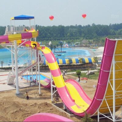 Đường trượt nước Boomerang bằng sợi thủy tinh bền bỉ với chiều cao 18,75m và công suất 1080 người/giờ cho công viên nước