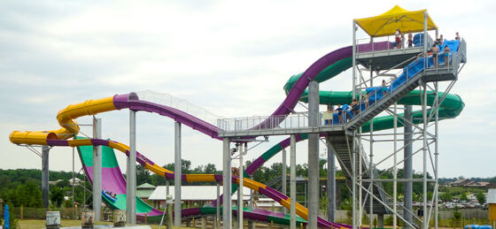 Flying Dragon Fiberglass Water Slide với chiều cao nền tảng 13m, dung lượng 360 người / giờ và cấu trúc thép kẽm nóng