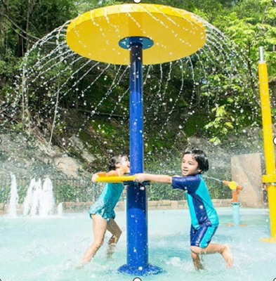 Thiết bị vui chơi dưới nước cho trẻ em với kết cấu thép mạ kẽm nhúng nóng, máng sợi thủy tinh chống ăn mòn và thiết kế an toàn khi nước nông