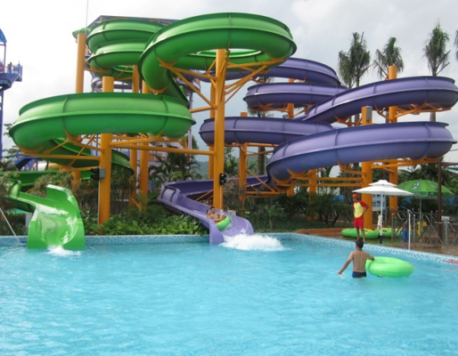 Multi Lane Customized Spiral Water Slide cho công viên nước - SGS kiểm toán nhà sản xuất