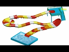 Bãi trượt nước bằng sợi thủy tinh thép không gỉ với màu cầu vồng cho trẻ em / người lớn trong công viên nước